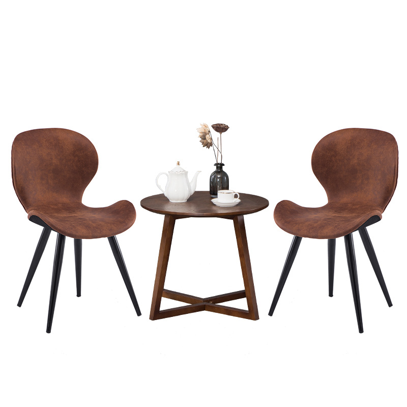 北欧复古轻奢餐椅简约家用靠背网红餐厅椅子现代铁艺咖啡厅椅