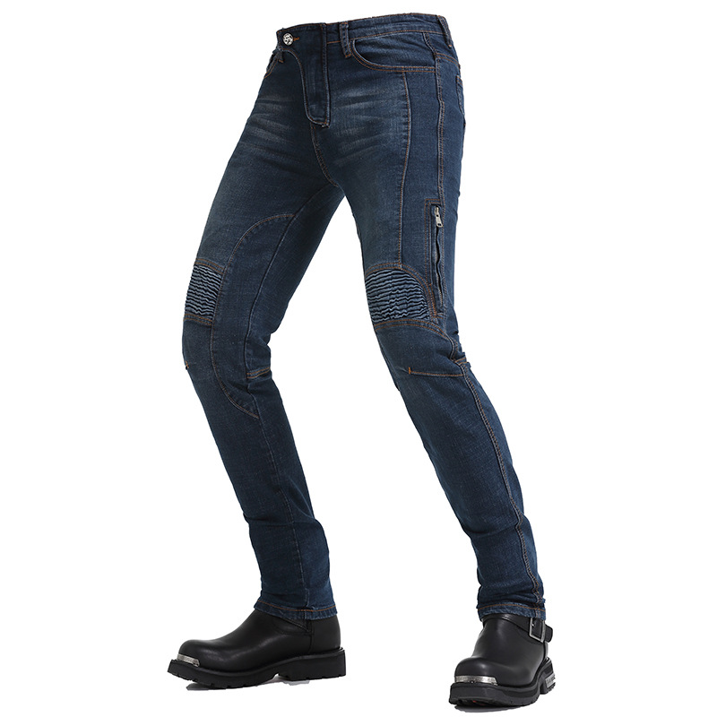 Directo de fábrica pantalones vaqueros de la motocicleta de los hombres Slim stretch pantalones de la motocicleta que montan off-road racing pantalones anti-caída