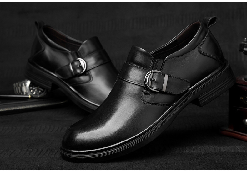 Men's Leather Casual Shoes Crocodile Pattern Business Footwear_voghion.com