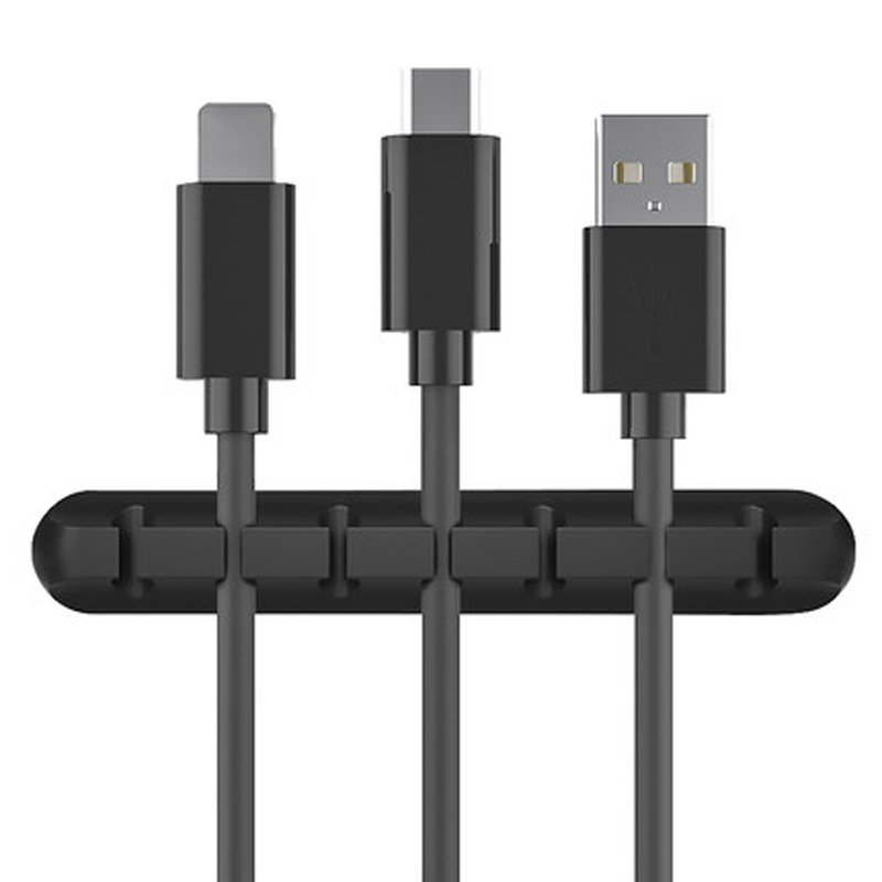 En stock fijo de silicona de escritorio organizador de cable de datos fijo Winder cable de carga organizador de cable de almacenamiento