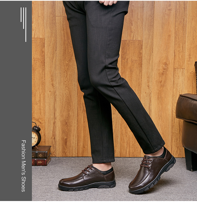 Herrenschuhe, lässiges Obermaterial aus Leder, weiche Sohle, mittelgroß, Dad-Sneaker_voghion.com