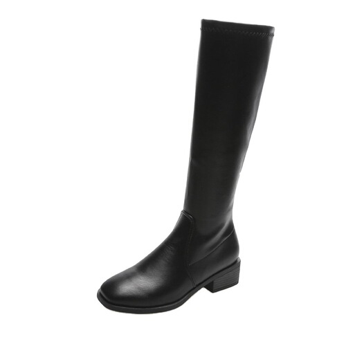 Dropshipping  autumn and winter new high-top knight boots low-heeled square-toed boots women's thick heels women's shoes manufacturer wholesale