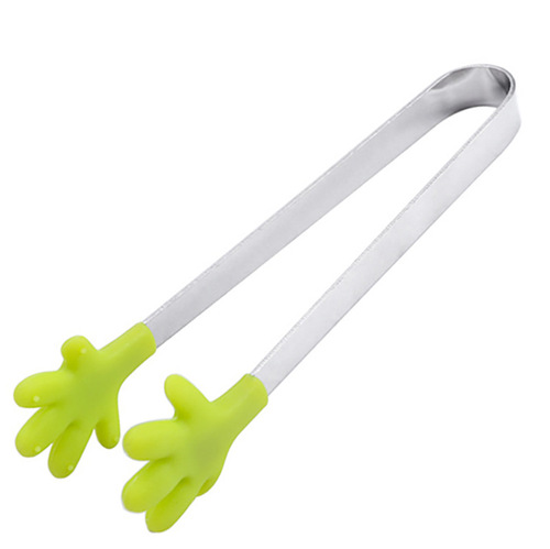 Creative small palm silicone clip anti-slip clip stainless steel mini food clip food clip silicone sugar cube clip