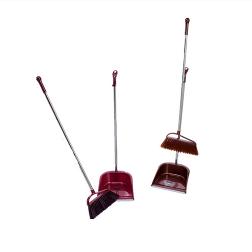 Stainless steel rod soft broom dustpan set combination plastic broom set household sweeping set sweeping manufacturer wholesale