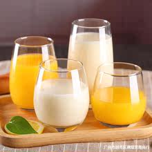 大肚果汁杯玻璃個性創意潮流家用耐高溫飲料杯子兒童牛奶杯早餐杯