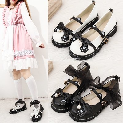 Japanese lolita lolita soft sister meruru flat jk uniform small leather bowknot round head lo girls shoes