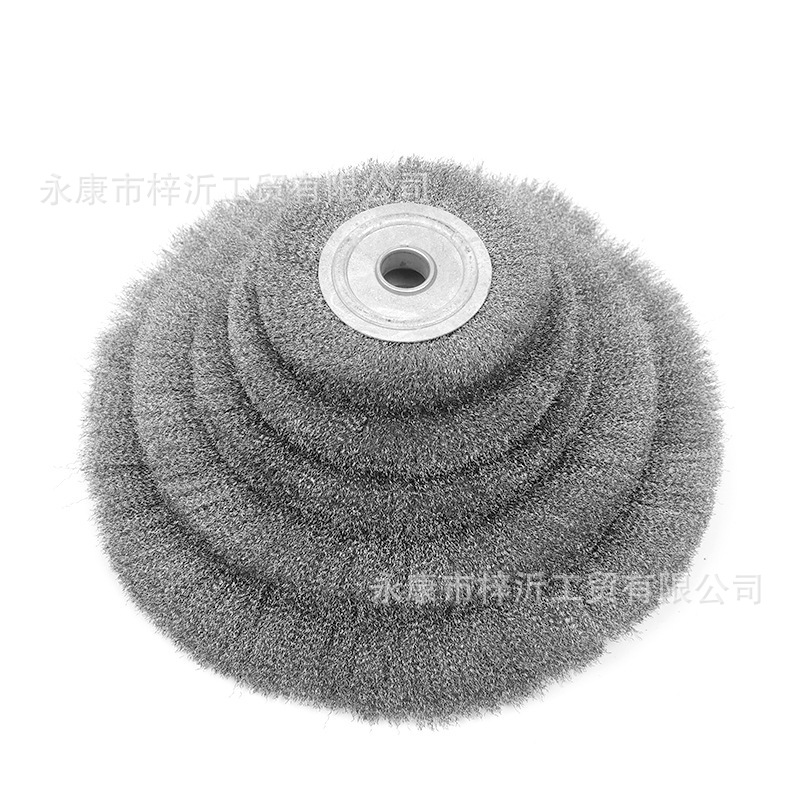 平行不锈钢丝轮刷金属打磨清洁除锈去污孔平钢丝刷平行轮