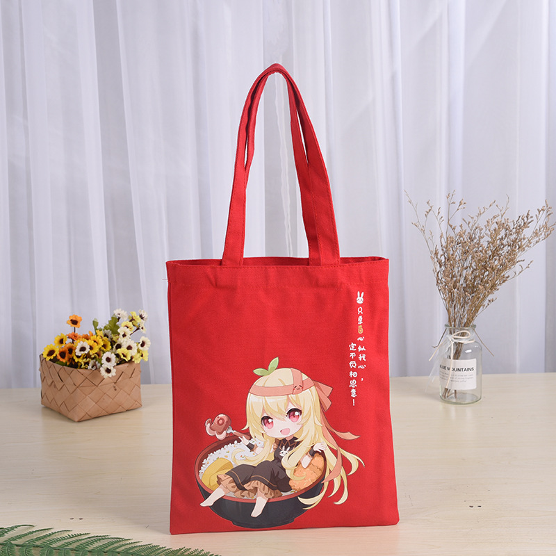 学生束口袋定做 卡通棉布袋 丝印彩色帆布袋定制logo图案布袋