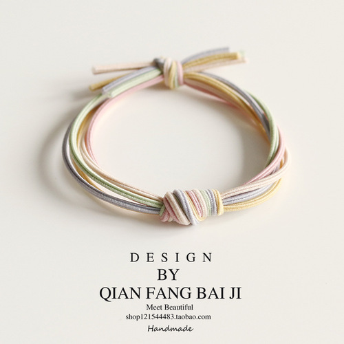 Korean forest style basic hand-knotted hair tie hair rope fairy durable headband hair ins style simple rubber band