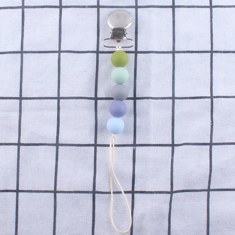 Cadena de pezón de silicona calmante Nuevo clip de hierro clip de pezón Dispositivo de molienda de dientes de bebé cadena anti-caída cadena anti-perdida