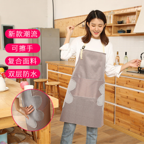 Factory direct selling advertising apron, waterproof and oil-proof, hand-wipeable, with towel, princess apron, apron, reverse-wearing blouse