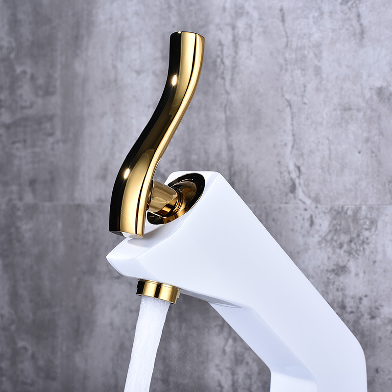Factory direct sales of European-style matte colored washbasins, hot and cold mixed faucets, thickened all-copper main body bathroom cabinet faucets undefined
