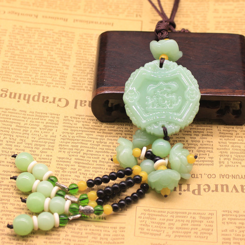 Car pendants, jewelry, car supplies, lotus in and out, peace and wealth, Pixiu Guanyin decoration, peace charm pendant, car mounted