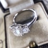 White zirconium, brand ring with stone, fashionable diamond stone inlay, nail decoration, diamond encrusted, European style, internet celebrity, city style