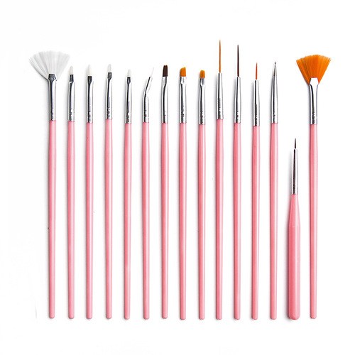 Cross-border hook line pen 15-piece set mandala painting tool plastic rod multi-functional combination nail art brush