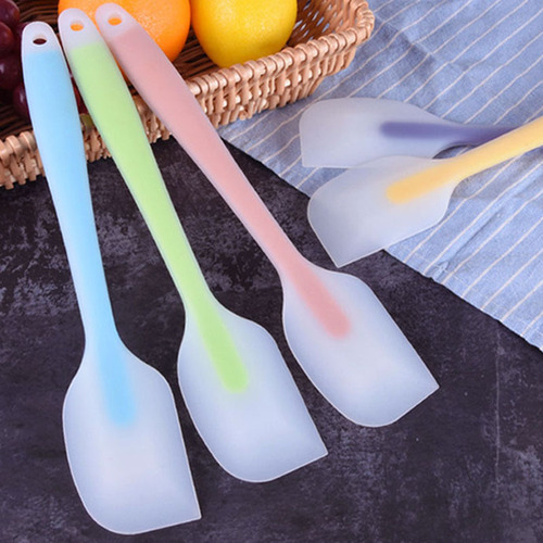 Factory integrated semi-transparent 21cm small silicone spatula cake milk oil spreader knife baking tool