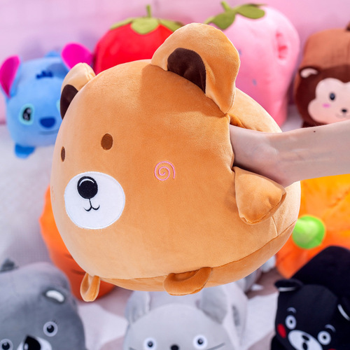 Wholesale cartoon character hand-in-hand sleep pillow, hand-warming plush toy for girls