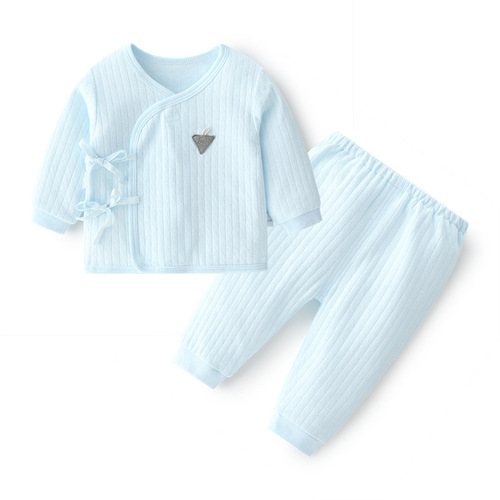 Newborn baby underwear set, pure cotton spring and autumn clothes, two-piece set, split baby autumn clothes, newborn monk suit