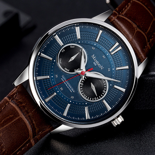 M038 double-eye non-mechanical watch men's creative fashion calendar luminous quartz watch men's watch