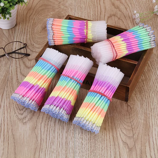 New Korea creative rainbow neutral refill pastel refill fluorescent refill 6 color gradient manufacturers wholesale