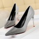 96161-5 European and American wind color gradient color matching high heels shallow mouth pointed sexy nightclub show tall documentary shoes