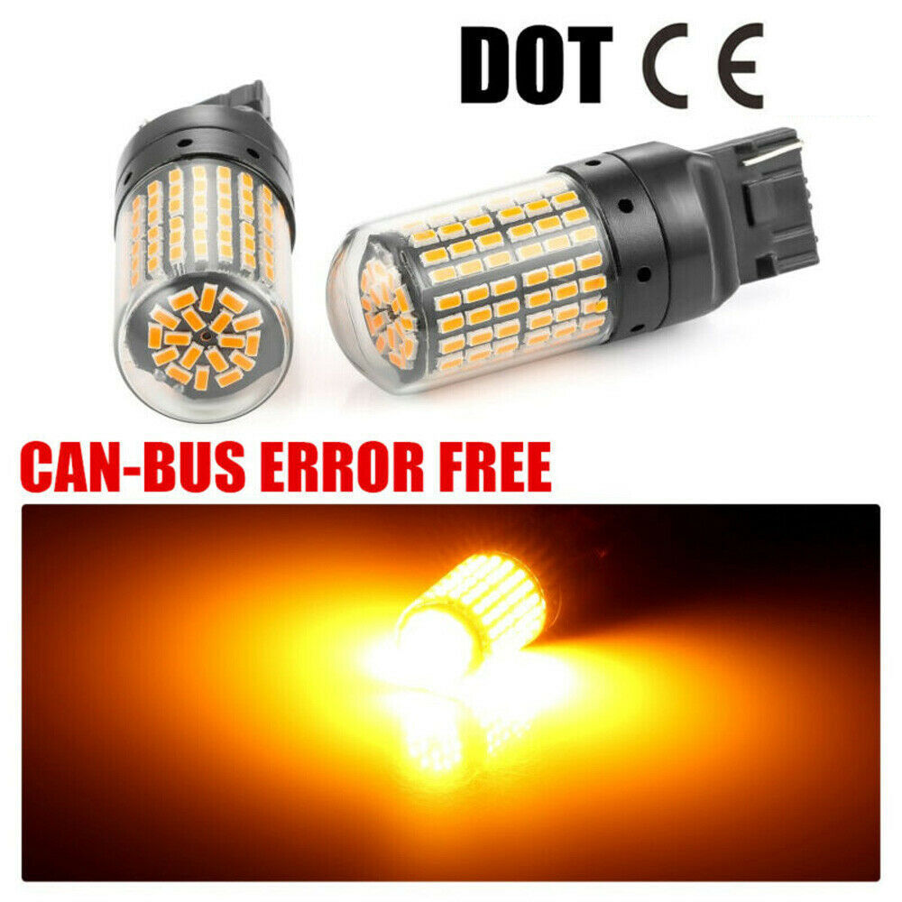 3014 144smd 7443 1157 luces de freno de alto brillo decodificación anti-frecuencia T20 amarillo image 5