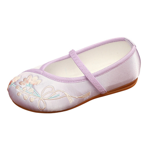 Children embroidered costume show shoes girls hanfu ancientry cheongsam Chinese wind old Beijing ancient costume cloth shoes