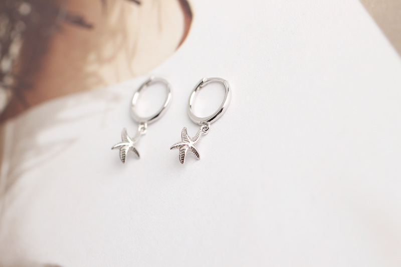 Fashion Starfish Sterling Silver Plating Drop Earrings 1 Pair display picture 2