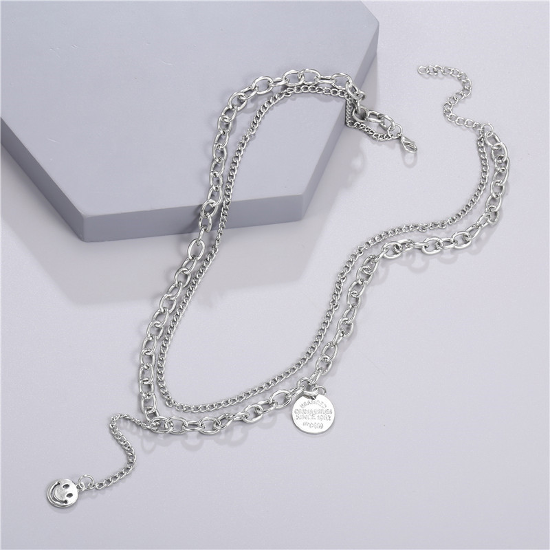 Smiling Face Multi-layer Hip-hop Necklace display picture 6