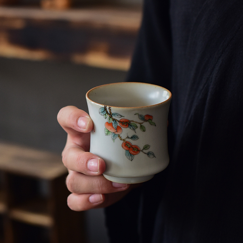 Azul y blanco Ru horno taza de té taza maestra taza de té Kung Fu taza de té de cerámica juego de té taza personal grande taza individual té
