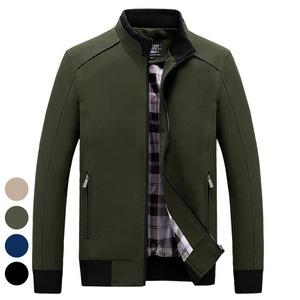 Spring and autumn thin men’s stand collar cotton wash coat casual versatile jacket man