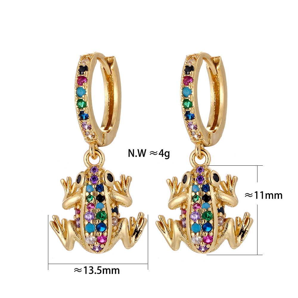 5g Weight Zircon Inlay Material Earrings Classification Housewarming, Anniversary, Business, Wedding, Travel, Birthday, Festival Occasion Copper Material Animal Pattern Women'S Gender Inlay Design Fashion Style Fashion Animal Inlaid Zircon Copper Copper Earrings 11