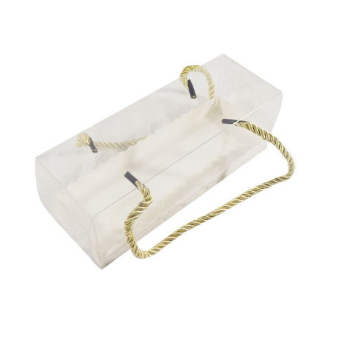 Swiss Japanese transparent carrying cake roll packaging box, long PET towel roll style pastry cake Swiss box
