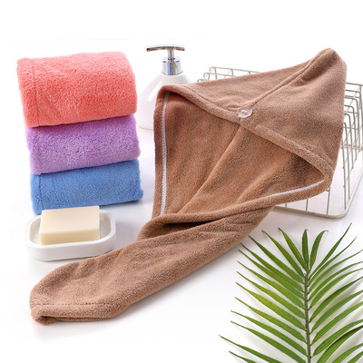 干发帽女双层珊瑚绒浴帽加厚柔软吸水速干包头毛巾干发巾厂家批发|ru