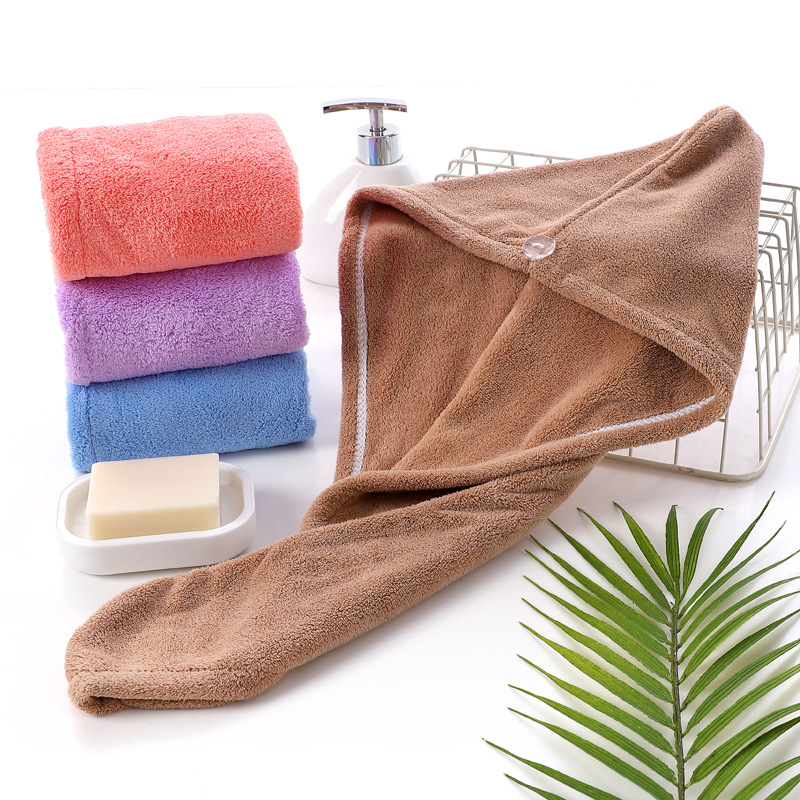 干发帽女双层珊瑚绒浴帽加厚柔软吸水速干包头毛巾干发巾厂家批发|ru