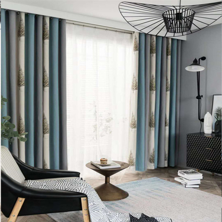 new pattern Oil Painting seamless Mosaic Cotton and hemp shading Curtains balcony a living room bedroom Customizable finished product Curtains
