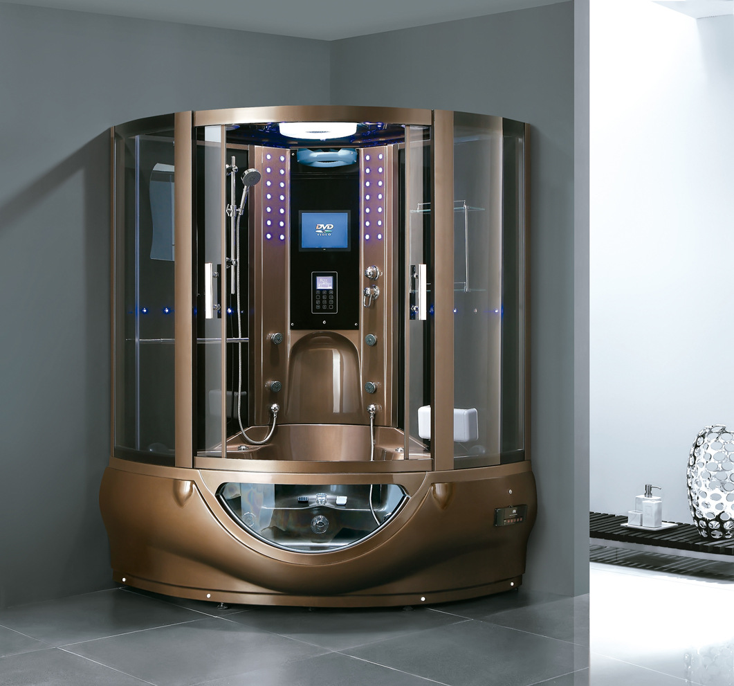 Sala de vapor de café ducha de vapor húmeda sala de baño integrada 1,5/1,65 M sala de vapor con bañera de surf