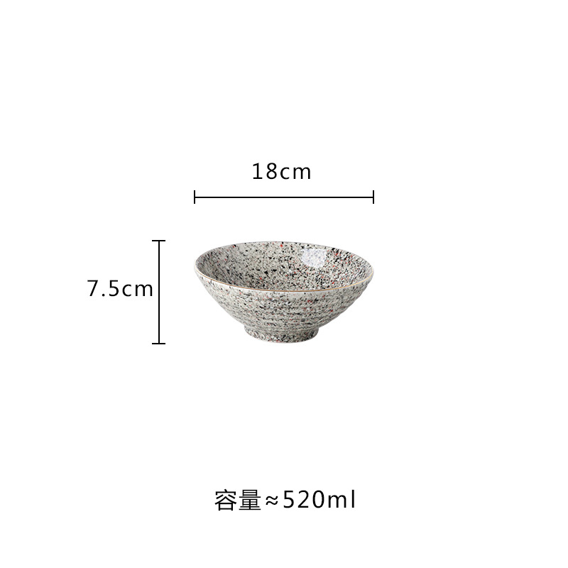 Horno de estilo japonés Flor de lluvia esmalte tazón de fideos de cerámica tazón de ensalada de frutas borde dorado mármol sombrero de paja tazón cubo tazón de sopa grande