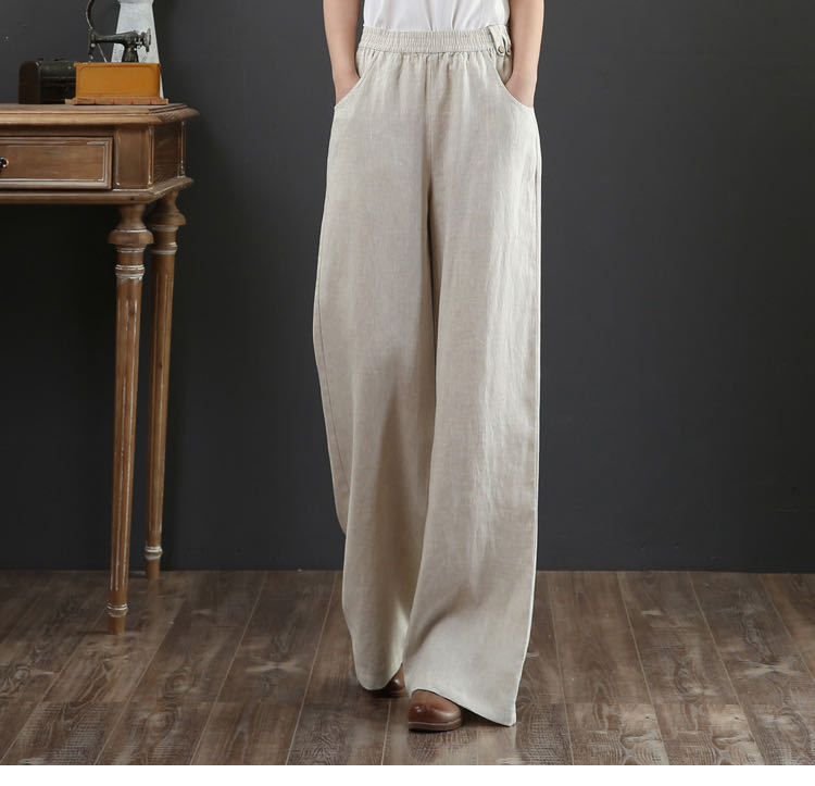 korean Wide-Leg Casual Pants Straight Loose Drape Slim Long Pants NSYF3630