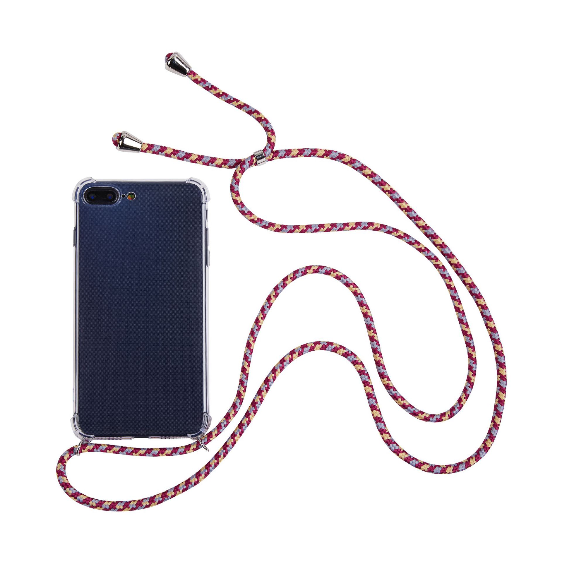 跨境挂绳手机壳适用iPhone1312四角防摔带绳透明壳斜跨tpu吊绳套