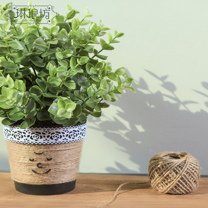 2mm de dos hilos de cuerda de cáñamo nueva cuerda trenzada hecha a mano vintage jardinería flor tienda ramo etiqueta decorativa cuerda de encuadernación 50 m