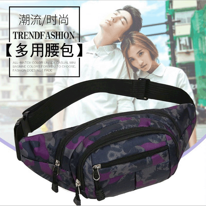 Tendencia de la moda bolso de la cintura de las mujeres deportes bolso crossbody impermeable bolso de pecho de los hombres al aire libre bolsa de teléfono de impresión multifuncional