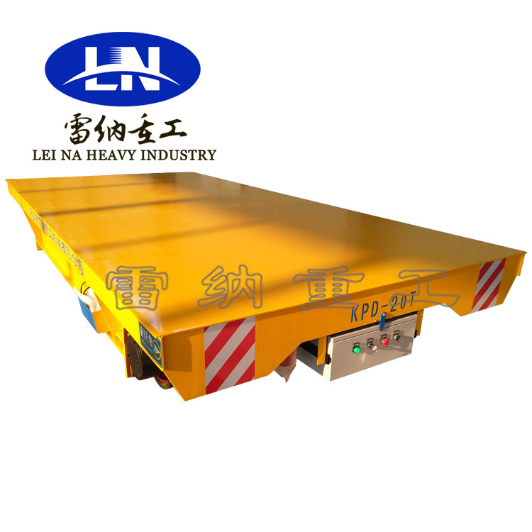 厂区货物转运低压轨道电动平板车 自动导引电动轨道运输车地平车