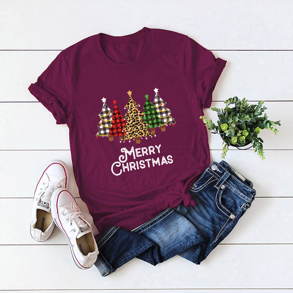 Camiseta de manga corta árbol de navidad NSSN11932