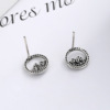Silver needle suitable for men and women, fashionable retro design earrings for St. Valentine's Day, silver 925 sample