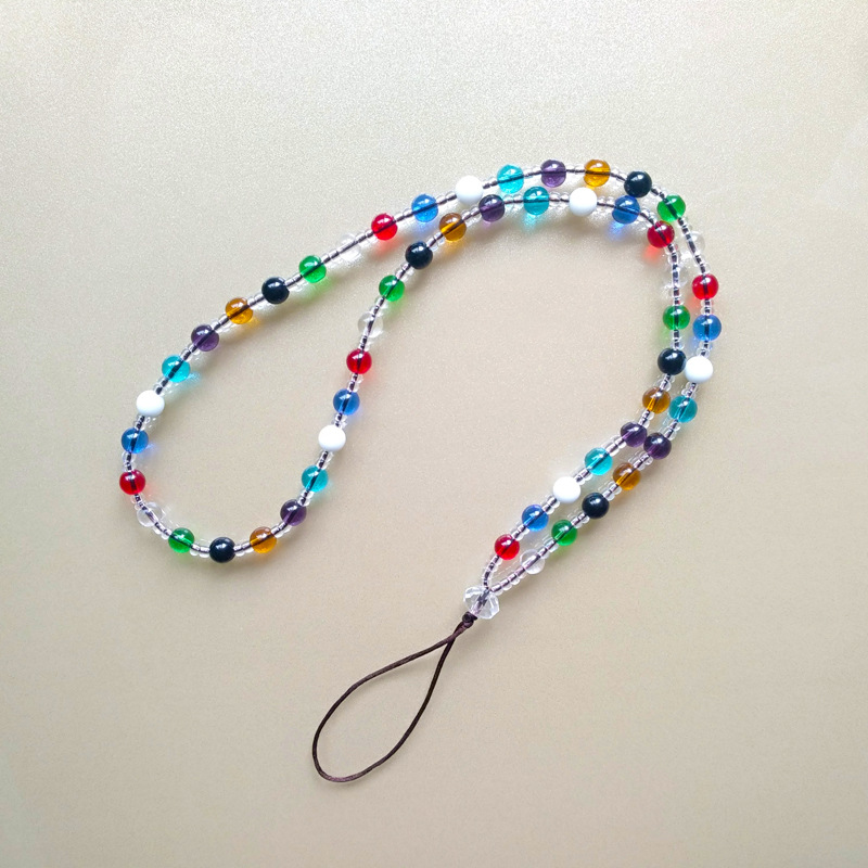 [New Spot]non-slip crystal Lanyard 70cm Twinkle Bead sweater chain mobile phone Lanyards Travel? Anniversary