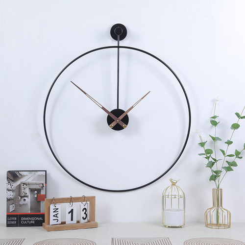 Nordic INS minimalist creative wall clock Spanish-style iron and metal wall clock for restaurant and bedroom single ring clock