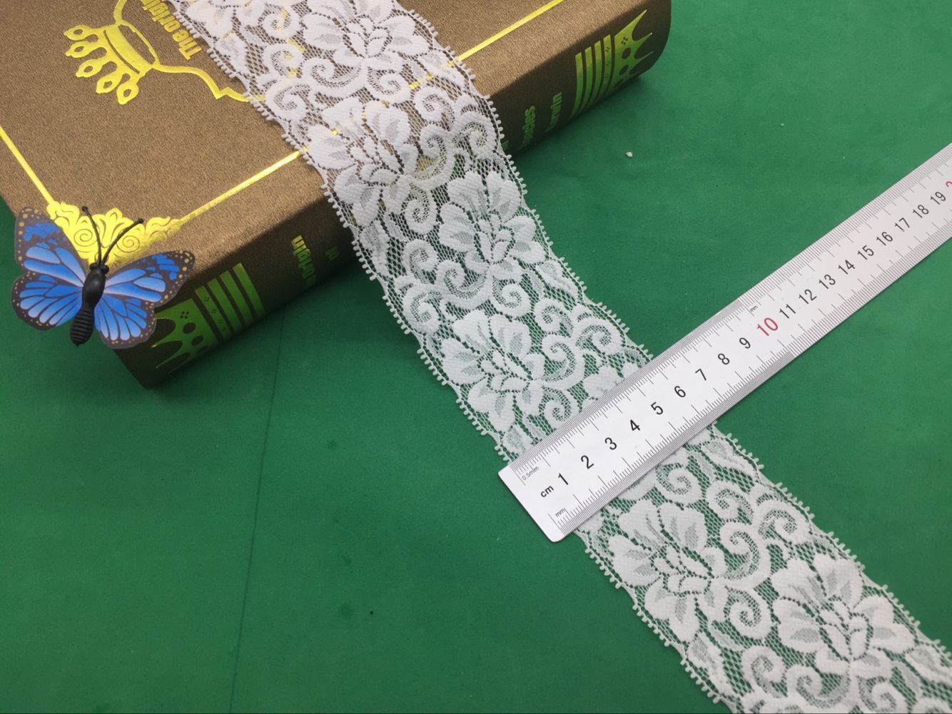 弹力花边蕾丝花边弹力花边睫毛花边6074#宽度6CM黑白颜色现货供