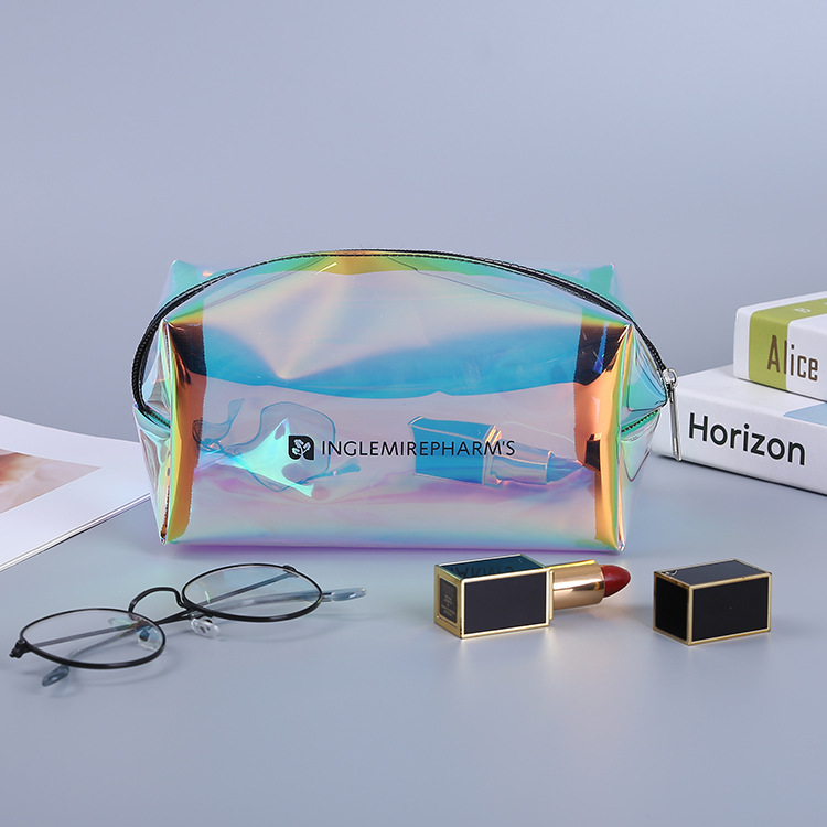 定 做炫彩镭射化妆品包收纳袋PVC防水拉链洗漱袋户外旅行铅笔袋