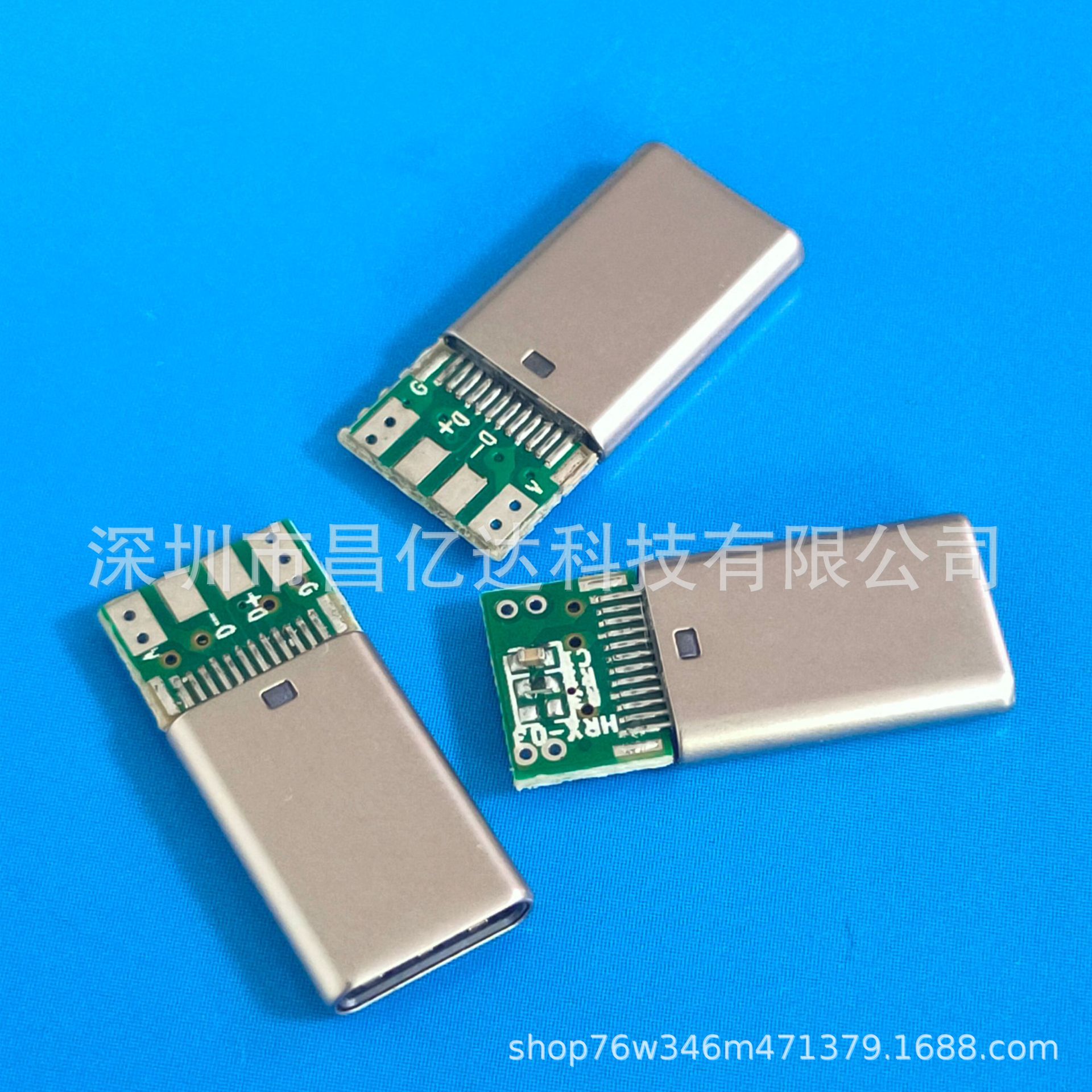 加长typec夹板公头 超薄型无台阶 带PCB板四个焊盘 数据+充电56K-阿里巴巴